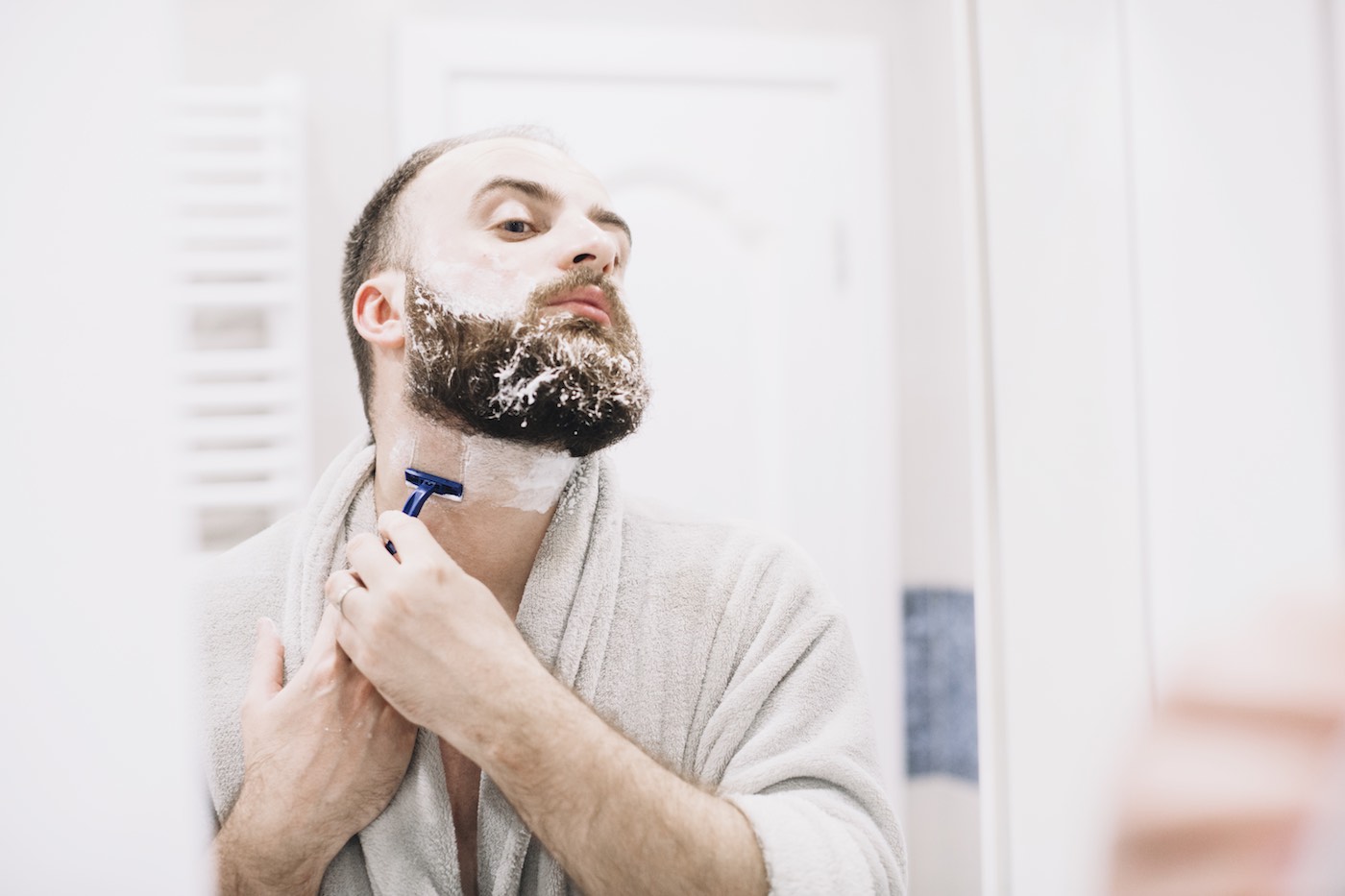 shave beard bathroom