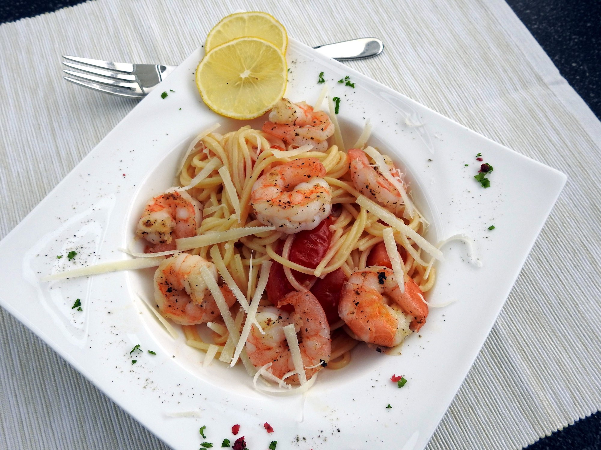 Pasta with Garlic Shrimp