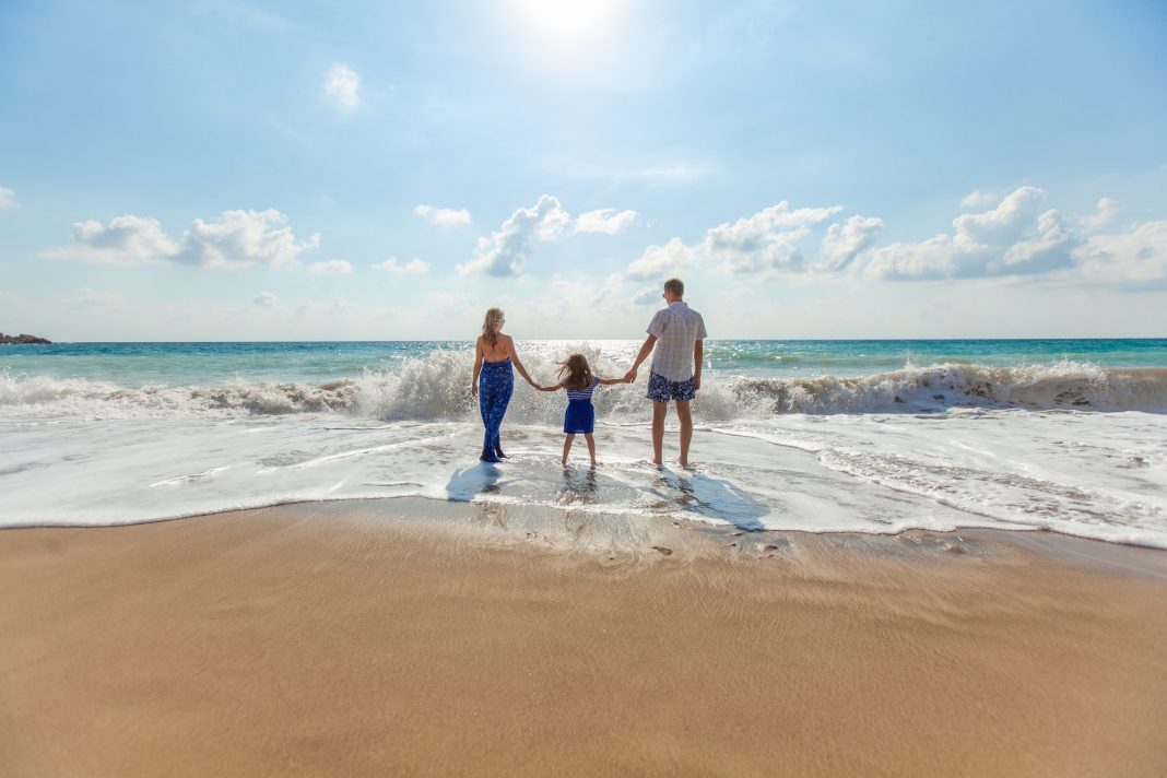 family beach